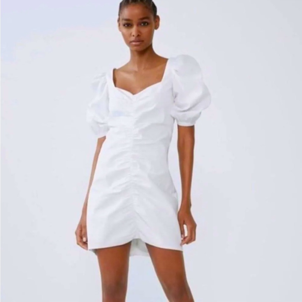Cute ruffle white Zara Dress - Bridal